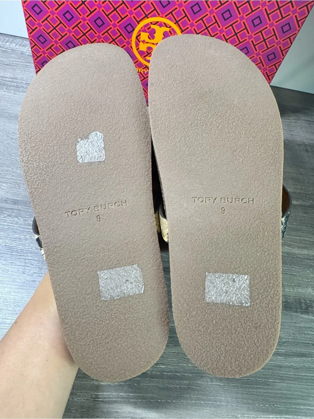 Tory Burch Snake-Print Miller Cloud Thong Sandals size 9 IMMACULATE